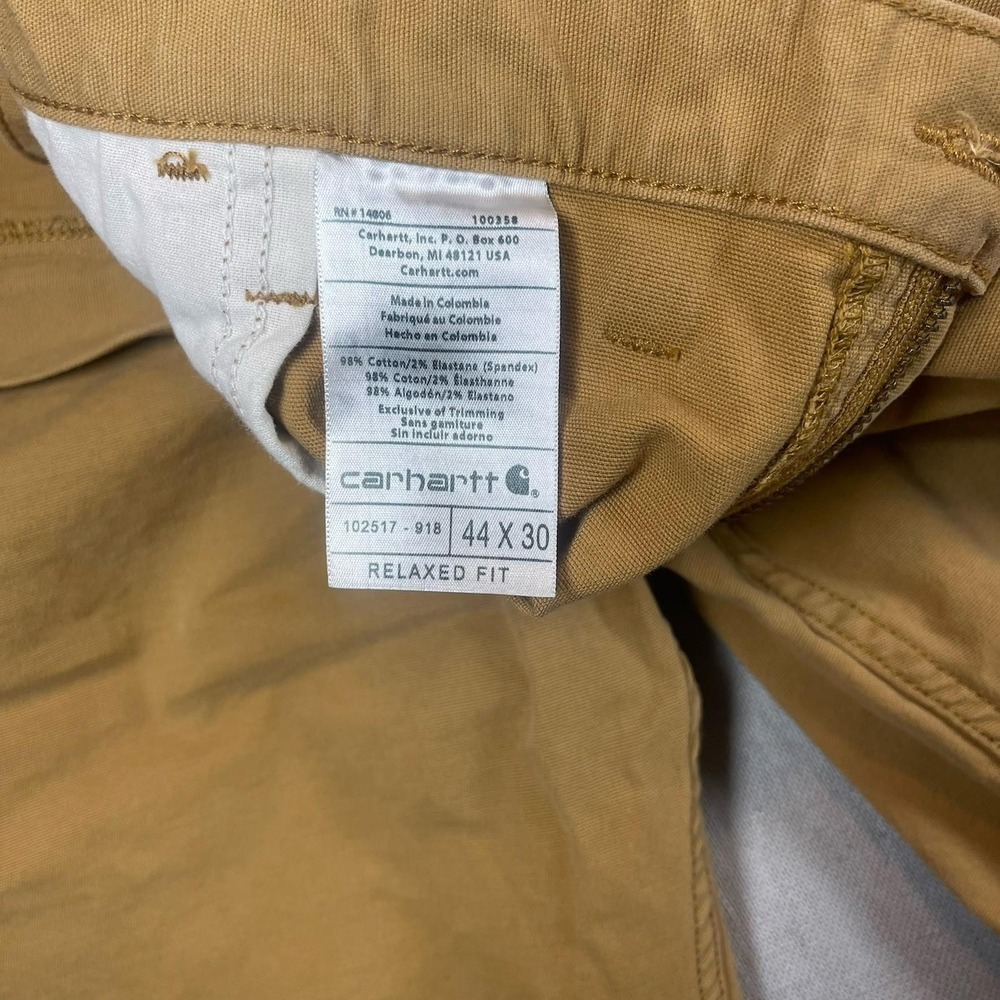 Carhartt Rugged Flex Relaxed Fit Canvas Work Pants Mens 44x30 Khaki‎ Ripstop - Picture 6 of 12